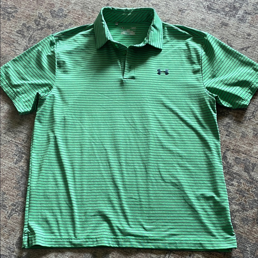 Under Armour Men's Polo in Green Stripes